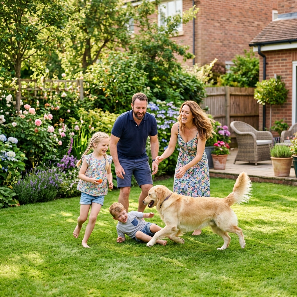 Happy family outdoors